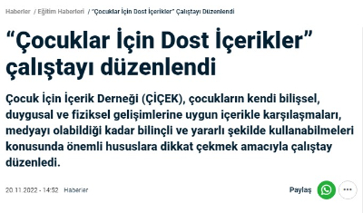 Çocuklar İçin Dost İçerikler Çalıştayı - NTV